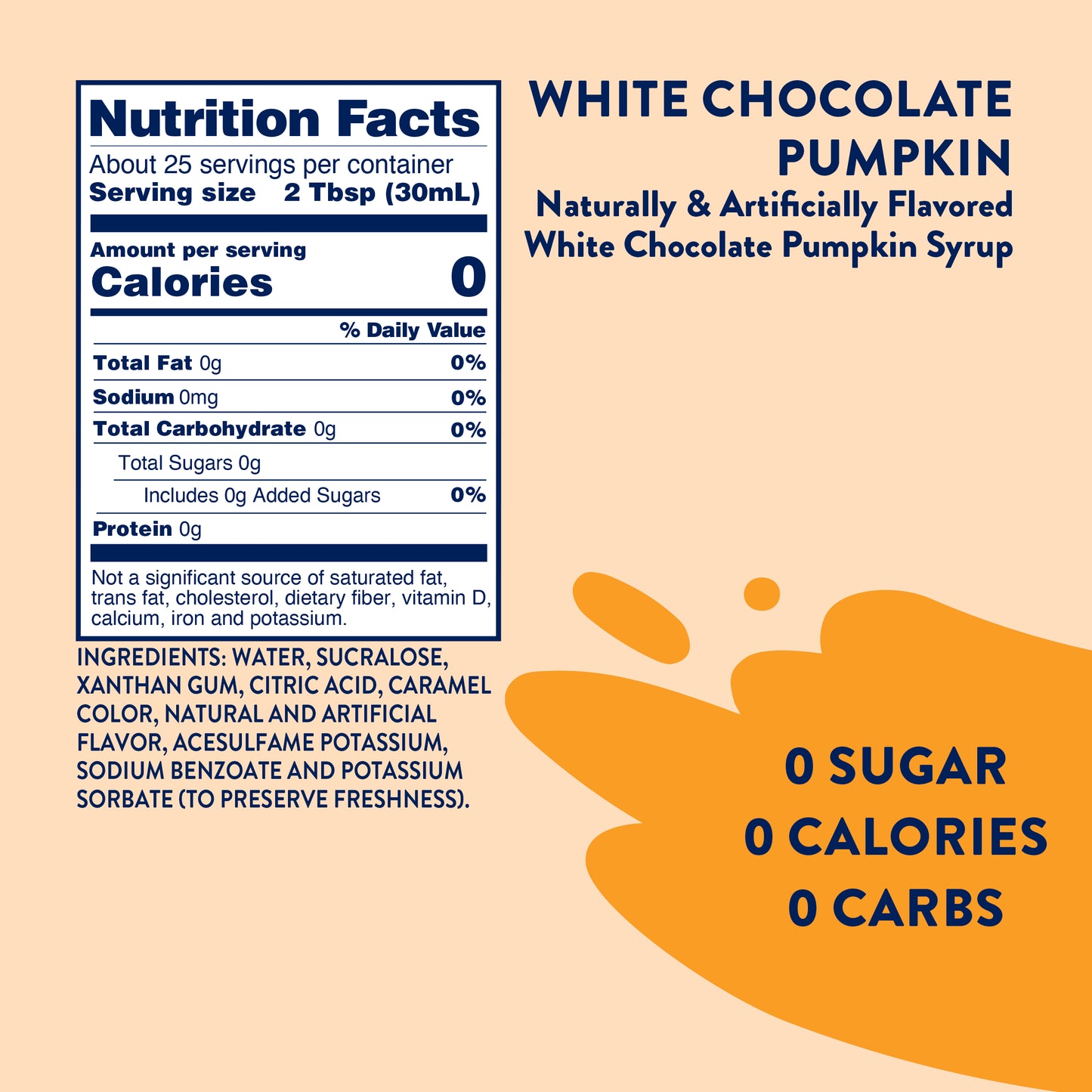 Sugar Free White Chocolate Pumpkin Syrup