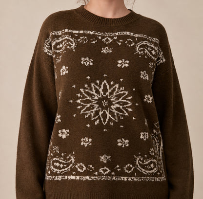 Jesse Western Bandana Crewneck Sweater