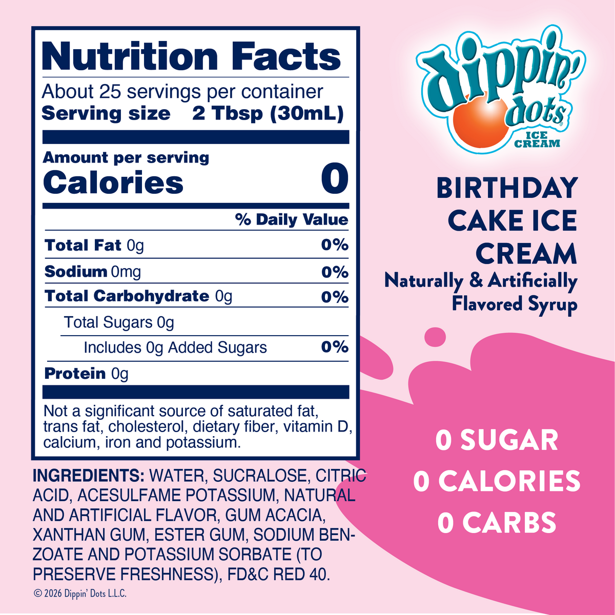 Skinny Dippin' Dots® Birthday Cake Ice Cream Syrup