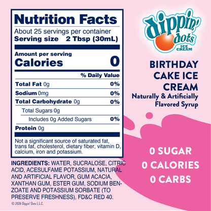 Skinny Dippin' Dots® Birthday Cake Ice Cream Syrup