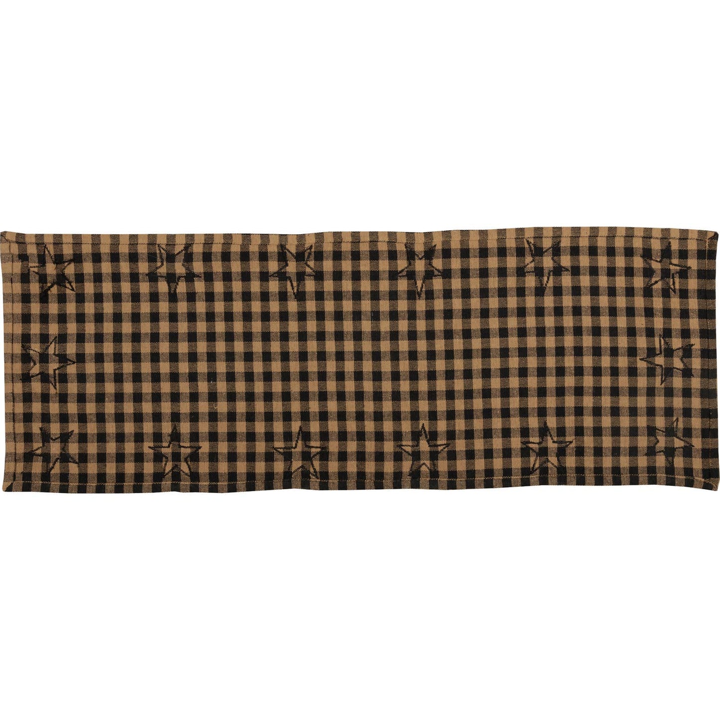 Black Check Star Table Runner 13x36