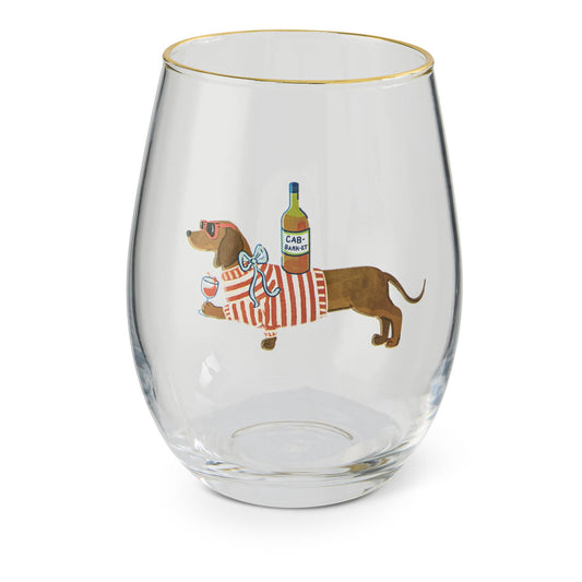 Dachshund Stemless Wine Glass