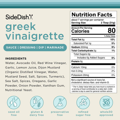 Side Dish Greek Vinaigrette Dressing