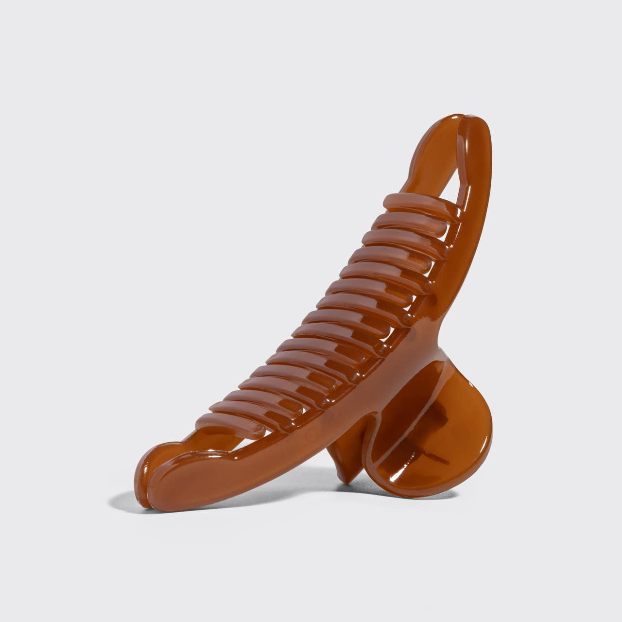 Recycled Plastic Large Arched Clip - Mocha