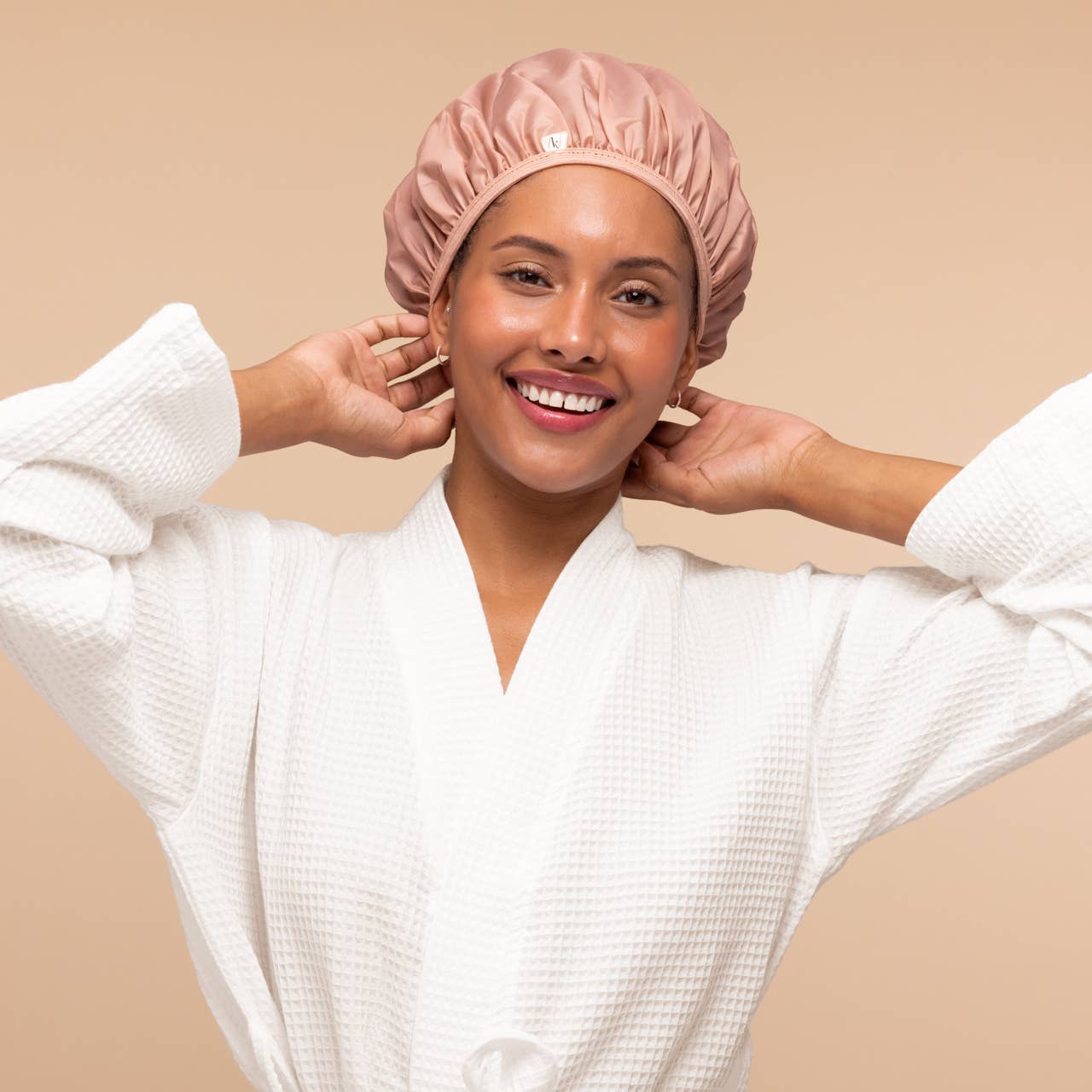 Kitsch Shower Cap 2pc Set - Terracotta & Brown