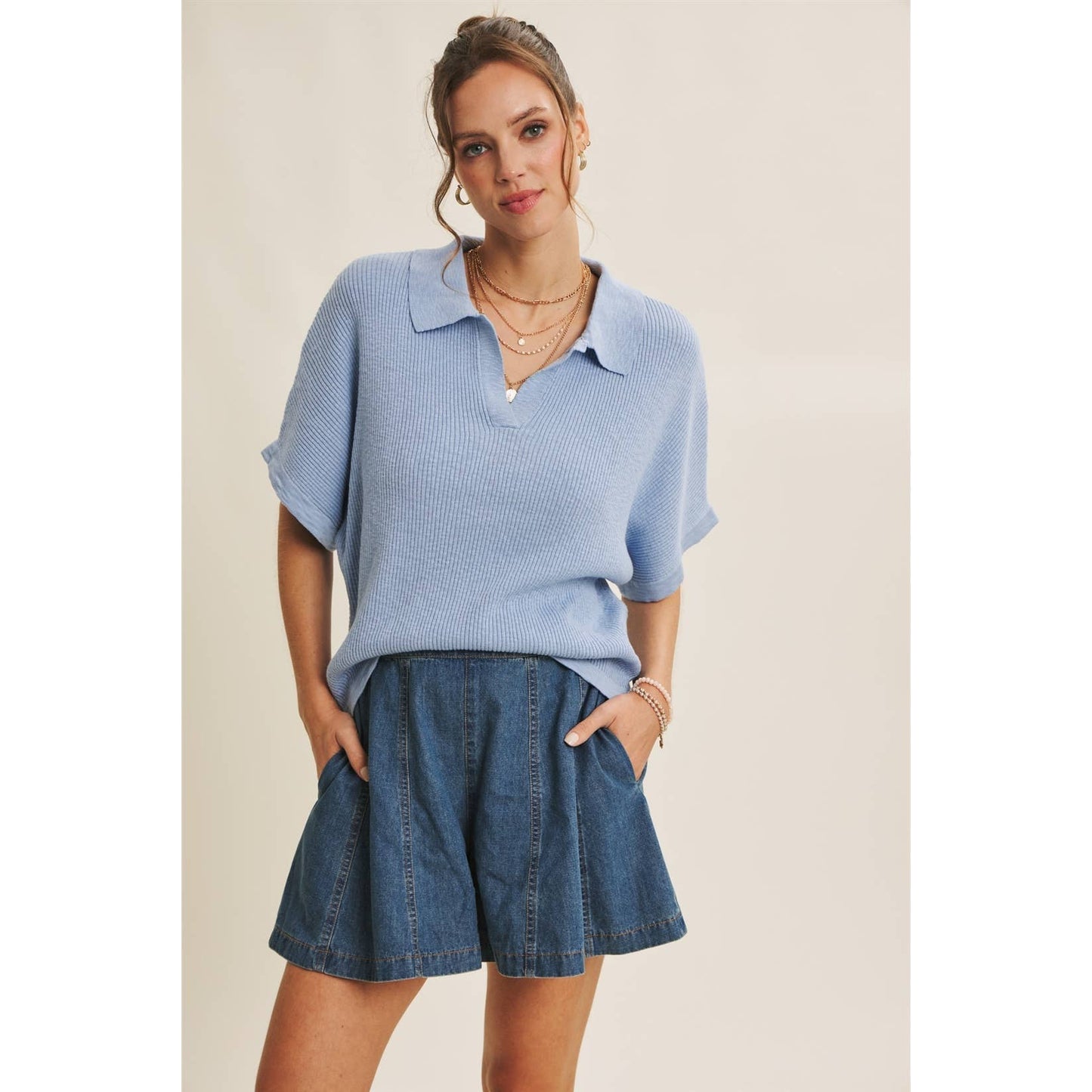 Summer Denim Flared Shorts