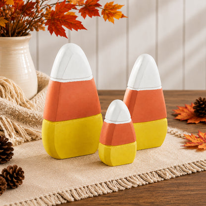Halloween Candy Corn Wooden Fall Decor Set of 3