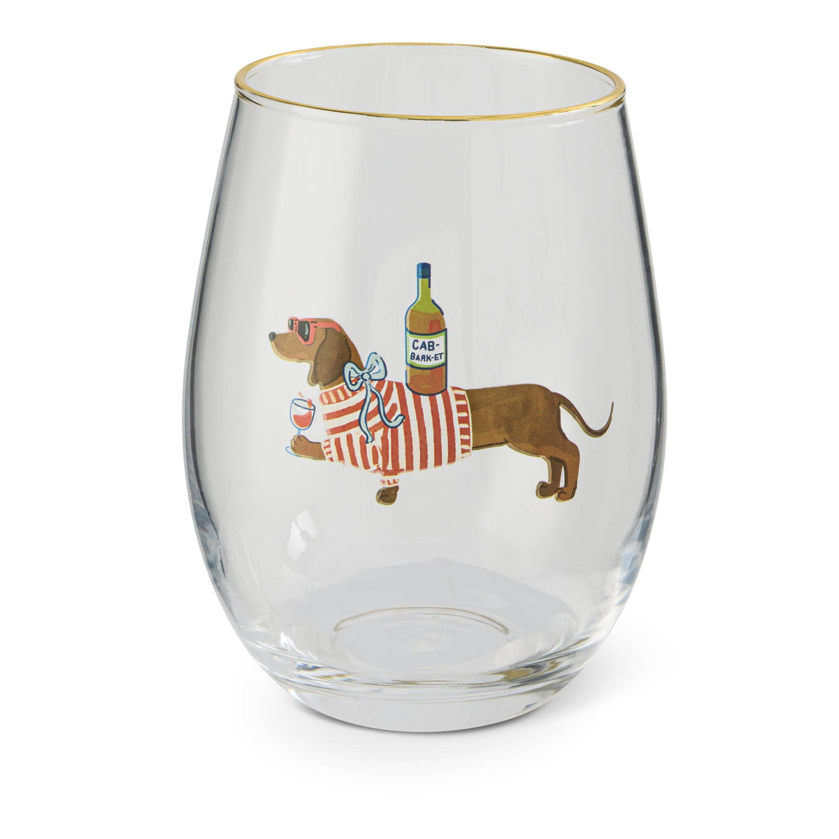 Dachshund Stemless Wine Glass