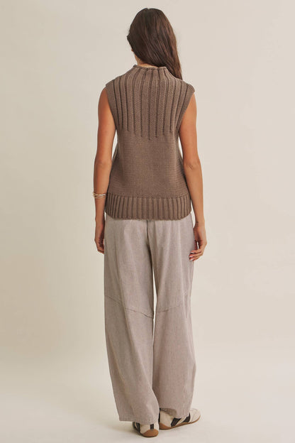 Weekender Cotton Barrel Pants- Chocolate