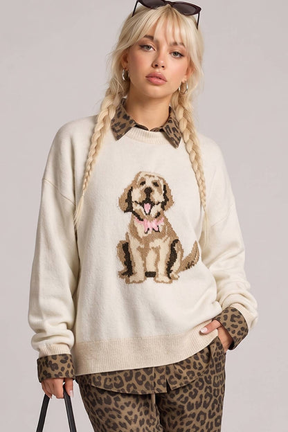 Doodle Knit Sweater- Ivory