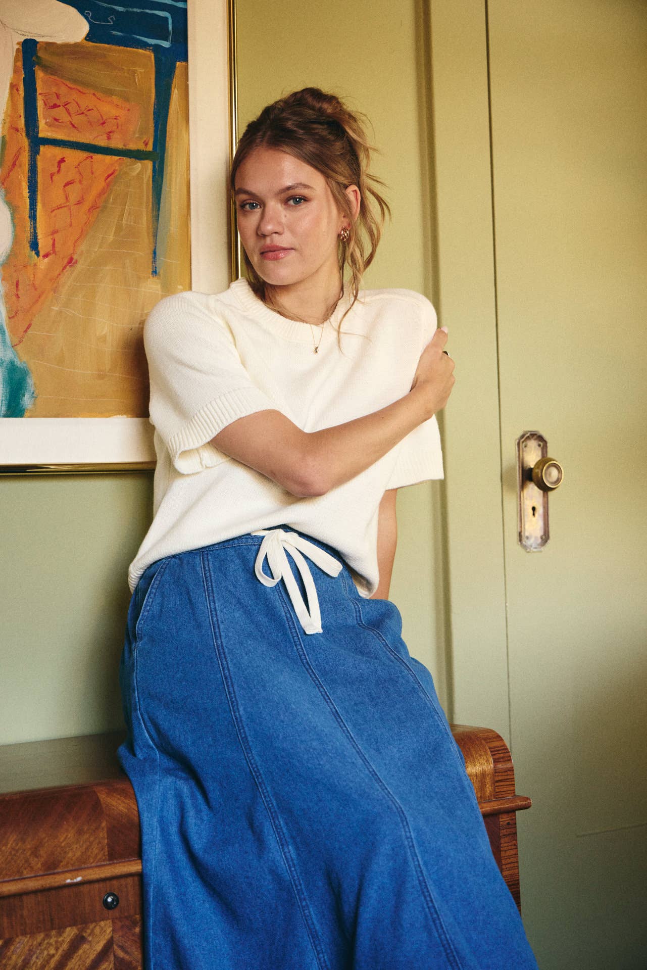 Reagan Sweater Top- White