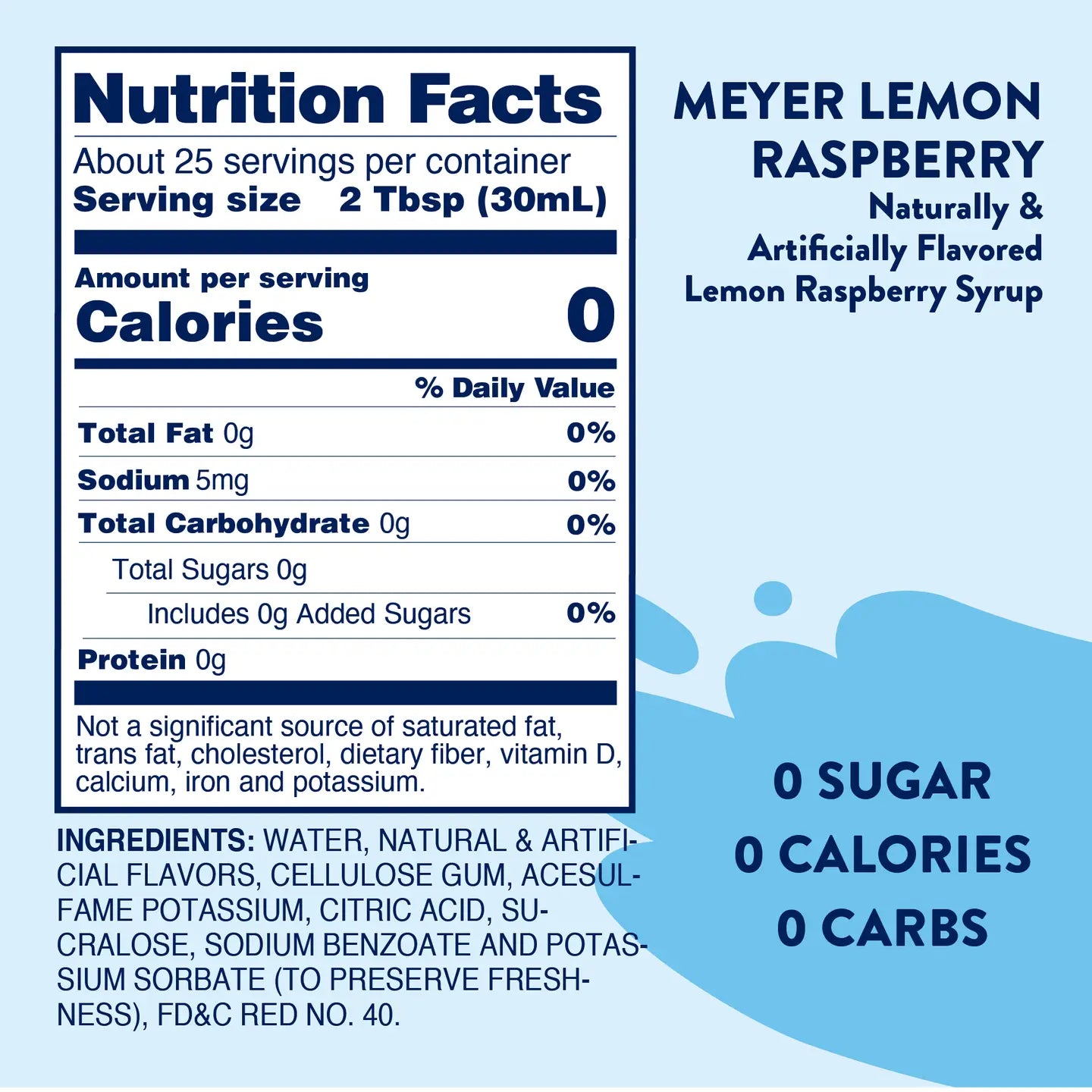 Skinny Meyer Lemon Raspberry Syrup