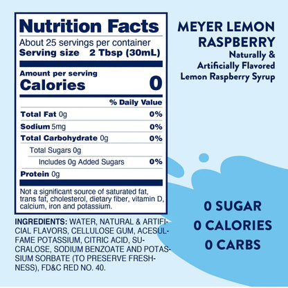Skinny Meyer Lemon Raspberry Syrup