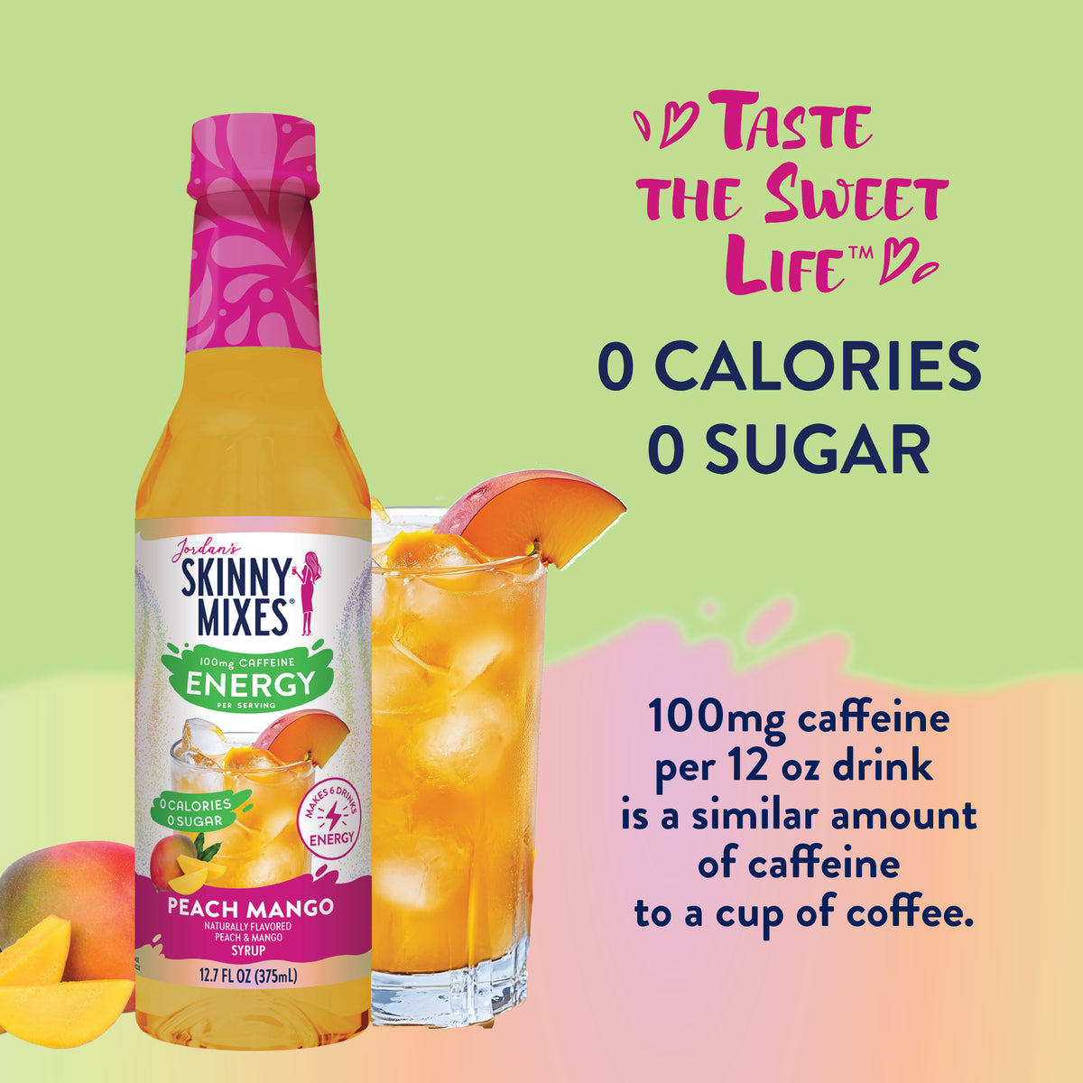 Skinny Peach Mango Energy Syrup - 375ml