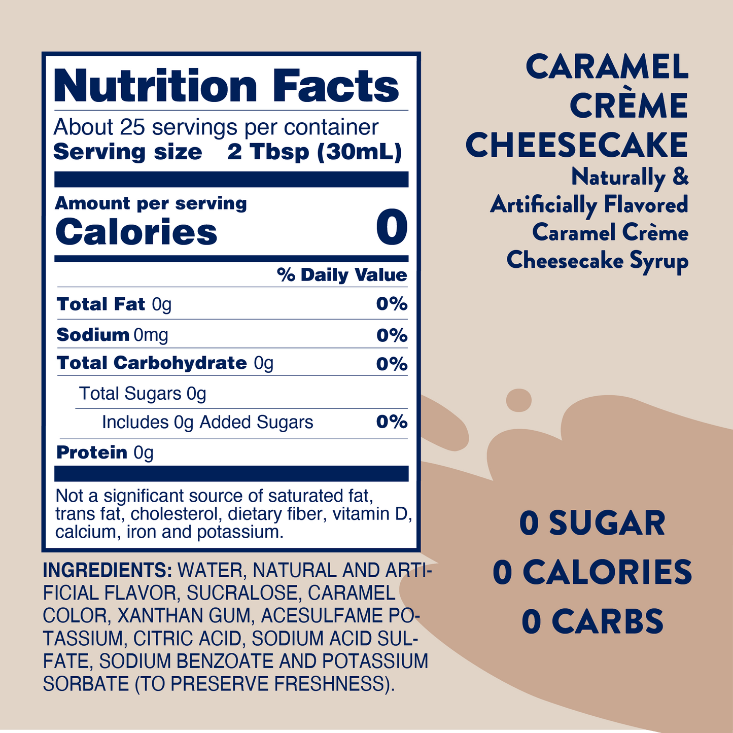 Skinny Caramel Creme Cheesecake Syrup