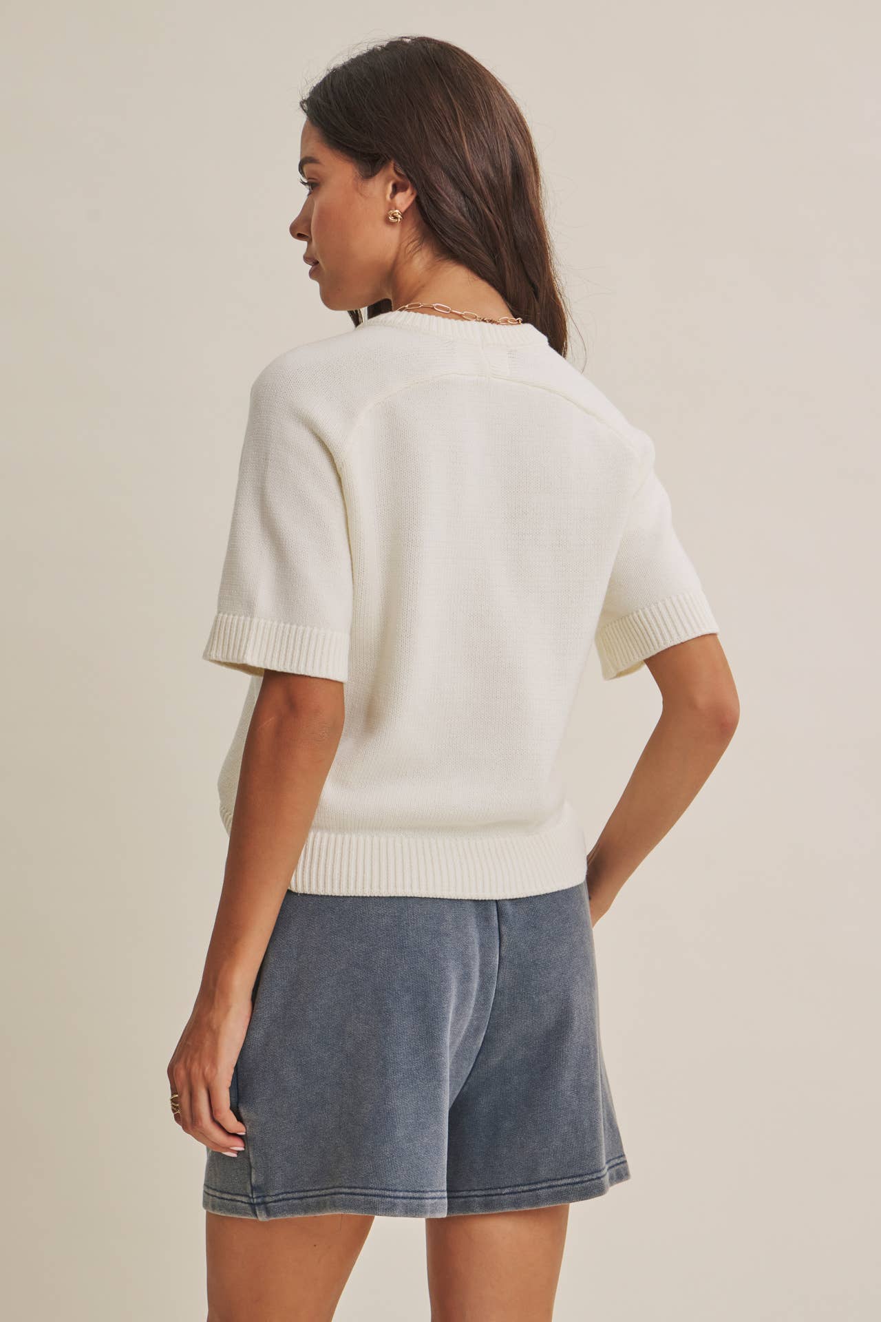 Reagan Sweater Top- White