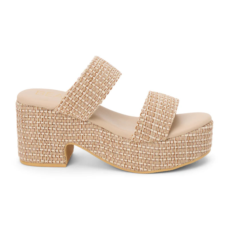 Matisse Ocean Ave Platform Sandal- Tan Multi