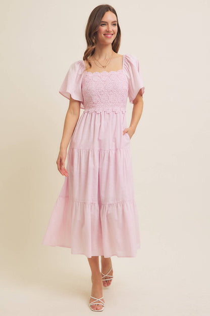 Essence Of Summer Crochet Midi Dress