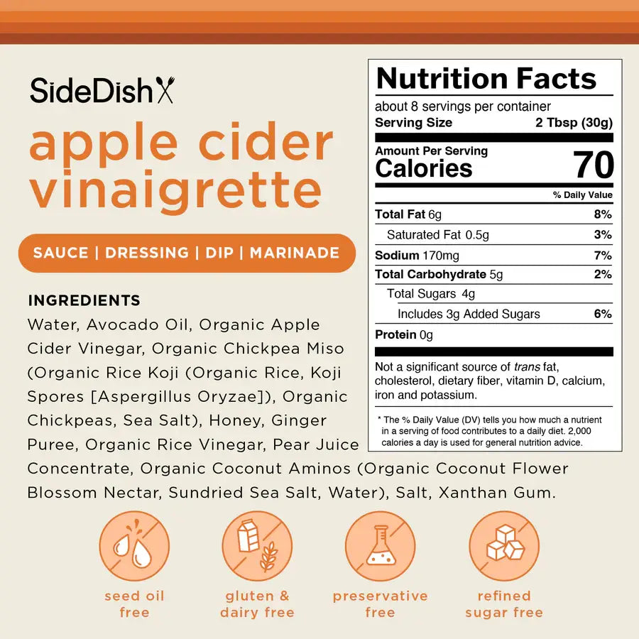 Side Dish Apple Cider Vinaigrette Dressing & Dip