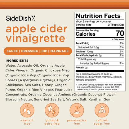 Side Dish Apple Cider Vinaigrette Dressing & Dip