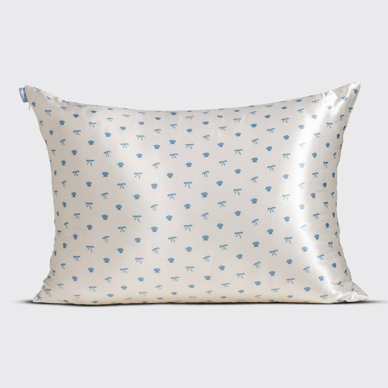 Satin Pillowcase - Pearlized Cream & Coastal Blue Print
