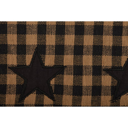 Black Check Star Table Runner 13x36