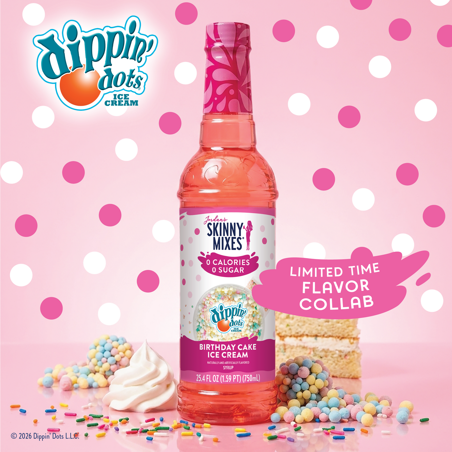 Skinny Dippin' Dots® Birthday Cake Ice Cream Syrup