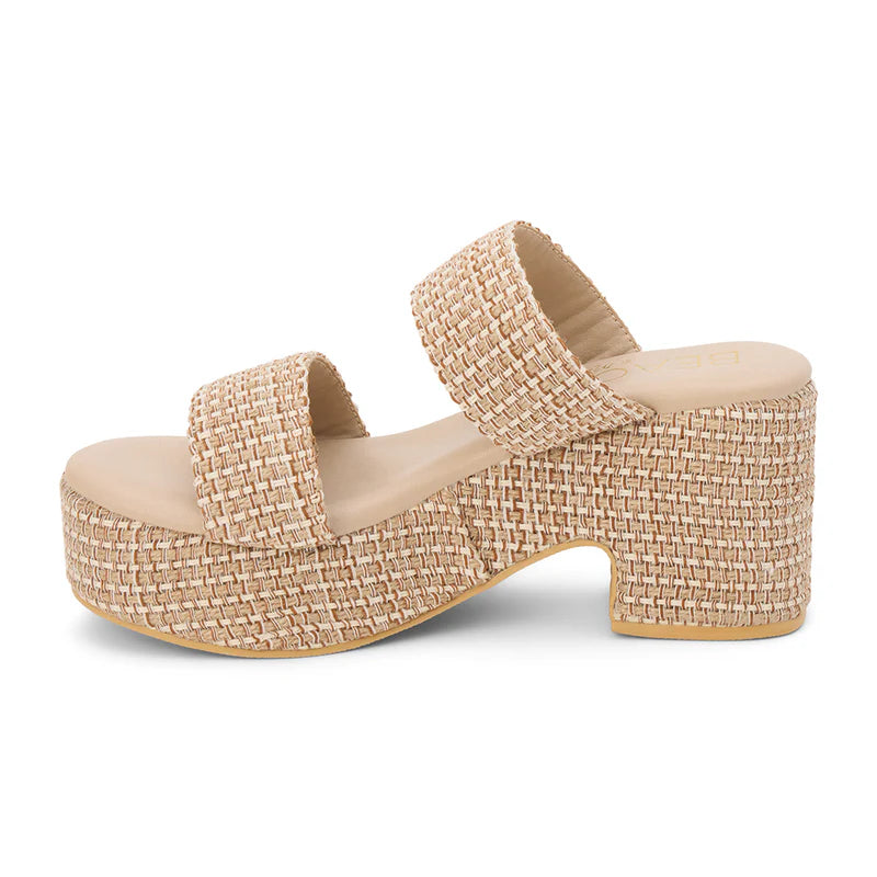 Matisse Ocean Ave Platform Sandal- Tan Multi