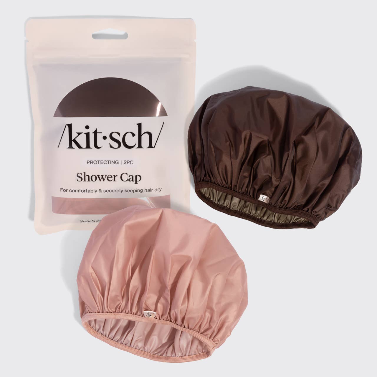 Kitsch Shower Cap 2pc Set - Terracotta & Brown