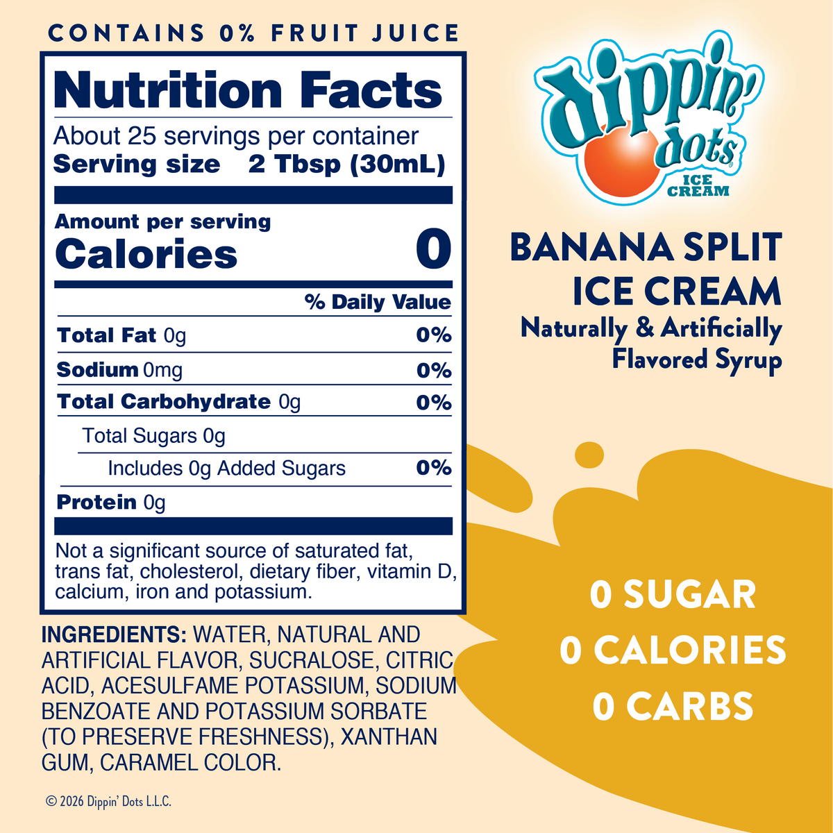 Skinny Dippin' Dots® Banana Split Ice Cream Syrup