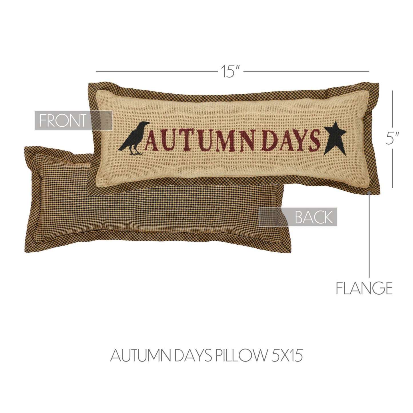 Raven Harvest Autumn Days Fall Throw Pillow 5x15