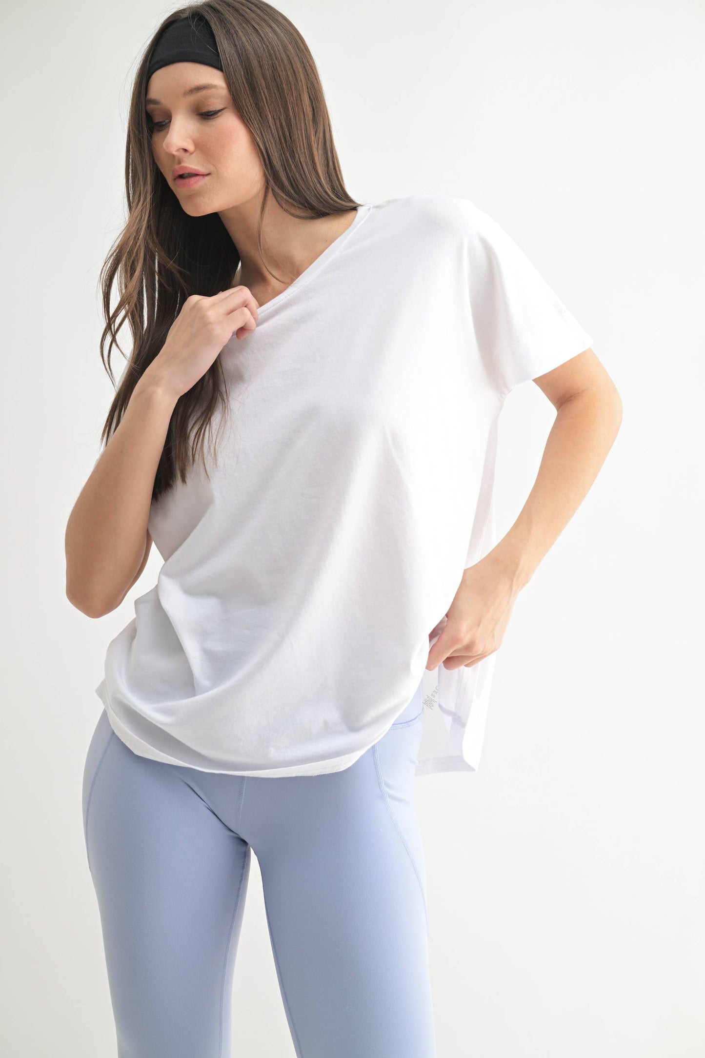 Shoreline Pima Cotton Slouchy Tee-White