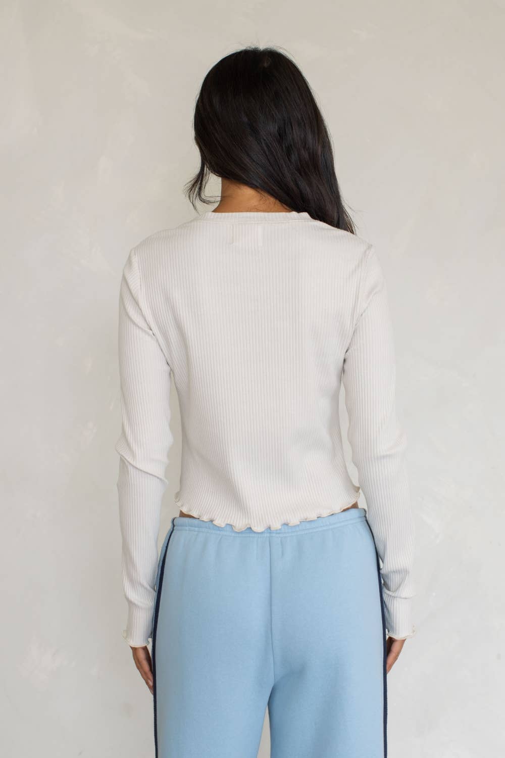 Pen Long Sleeve Top- Ivory