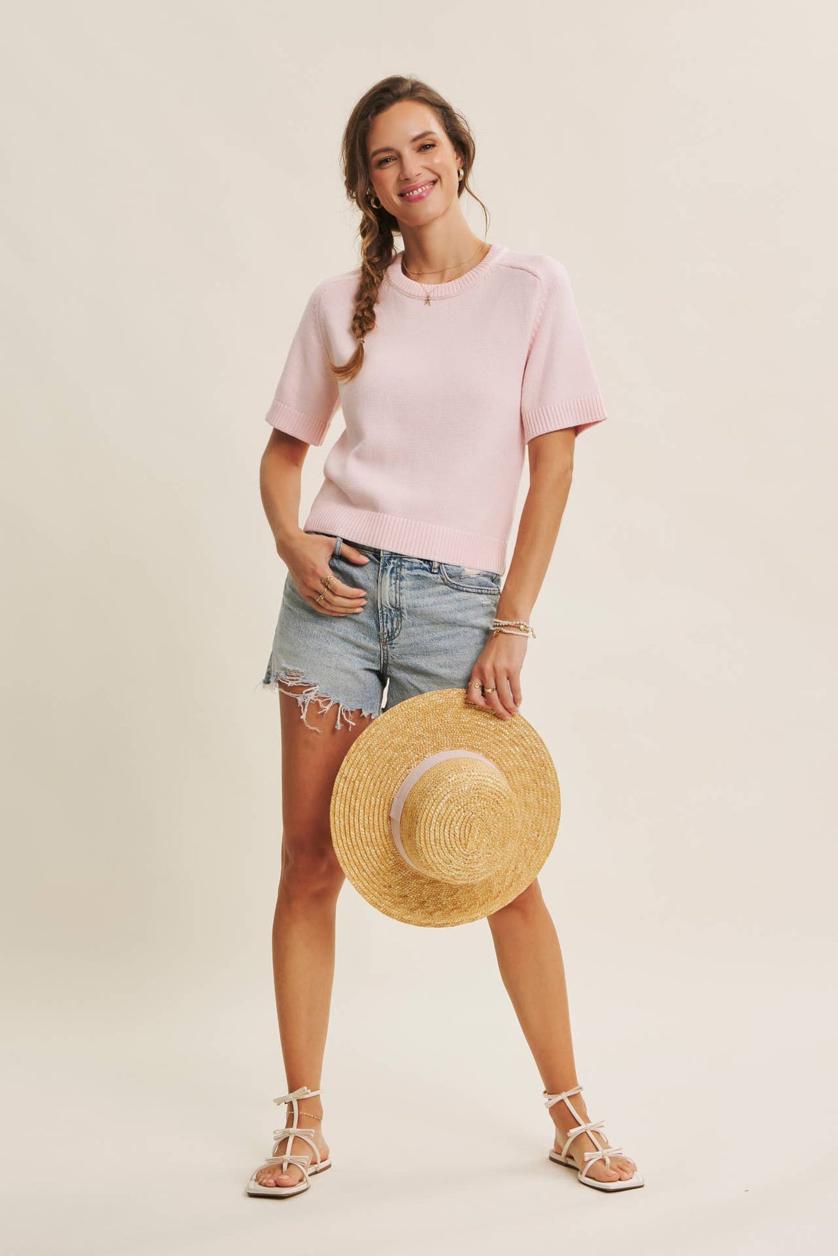 Reagan Sweater Top- White