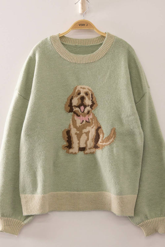 Doodle Knit Sweater-Sage