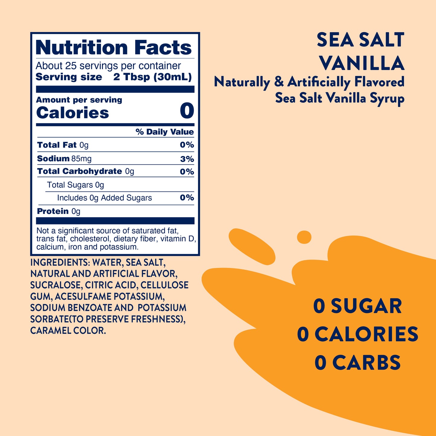 Skinny Sea Salt Vanilla Syrup