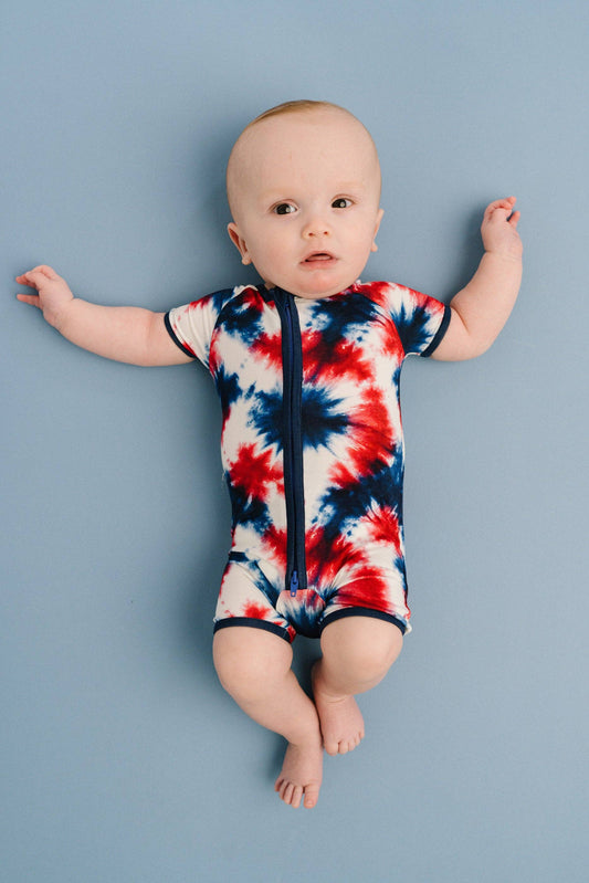 Firecracker Tie Dye Bamboo Short Romper