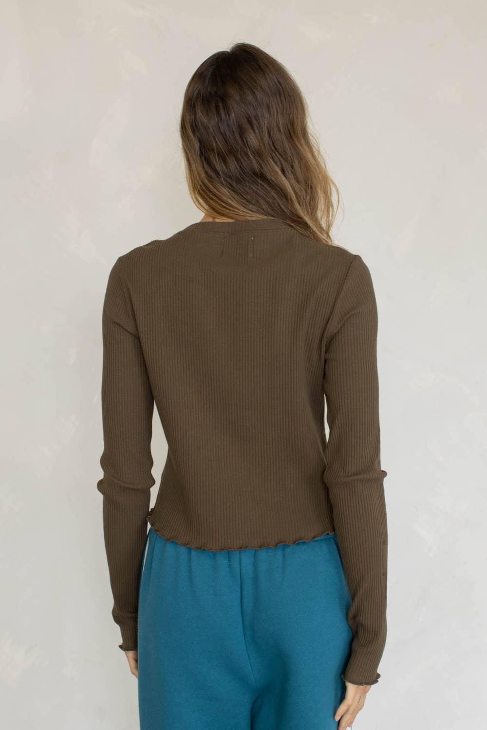 Pen Long Sleeve Top-Chestnut