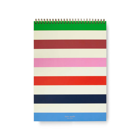 Kate Spade Large Top Spiral Notebook-Adventure Stripe