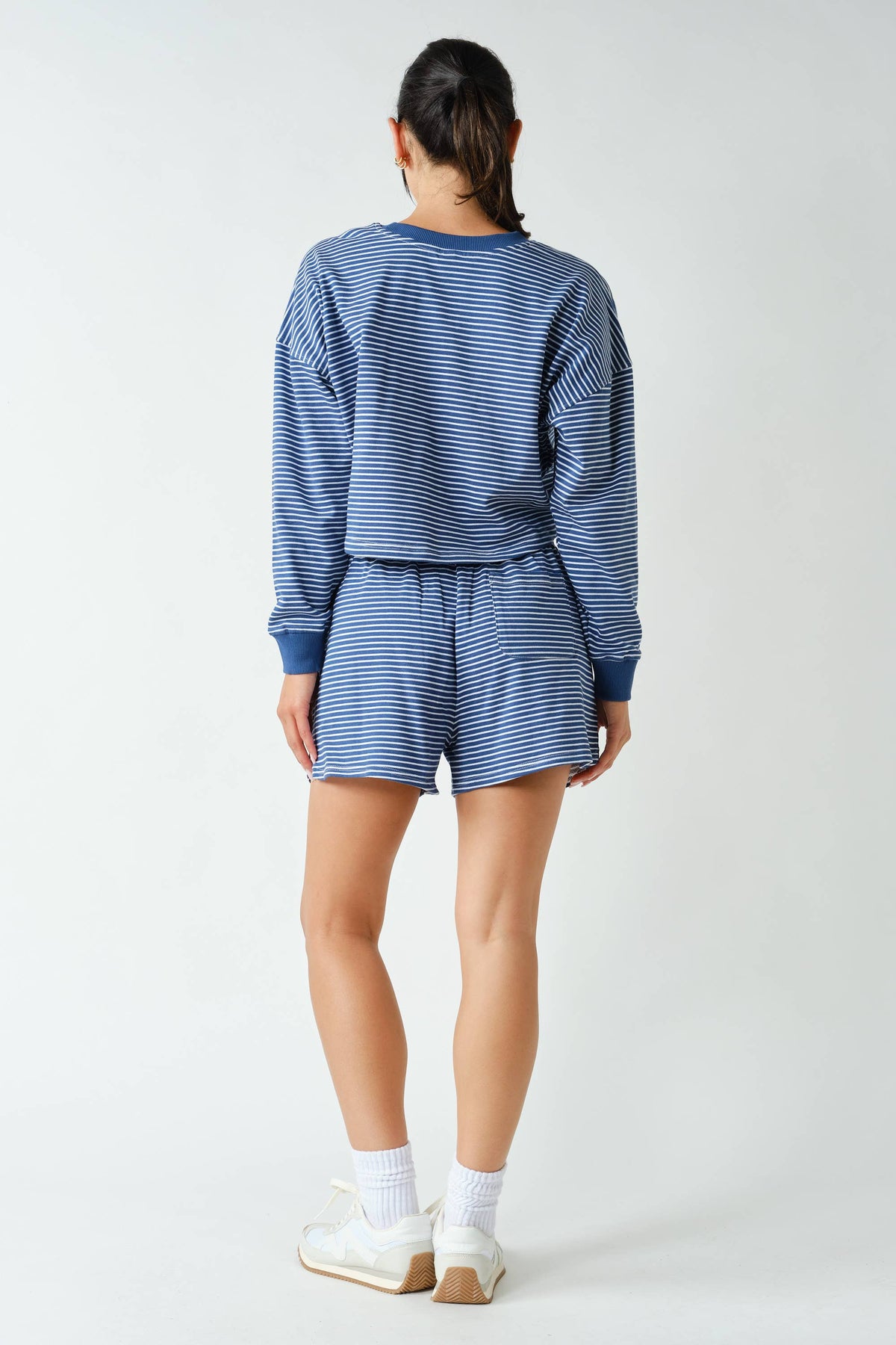 Boardwalk Stripe Crewneck Set-Ocean