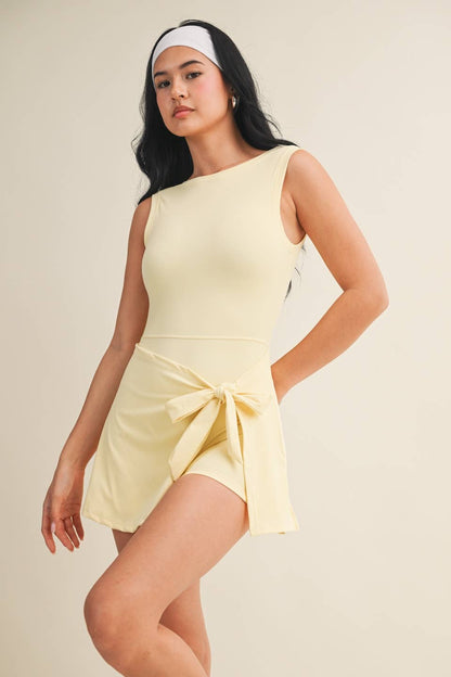Kamy Sleeveless Wrap Tie Front Dress- Cherry