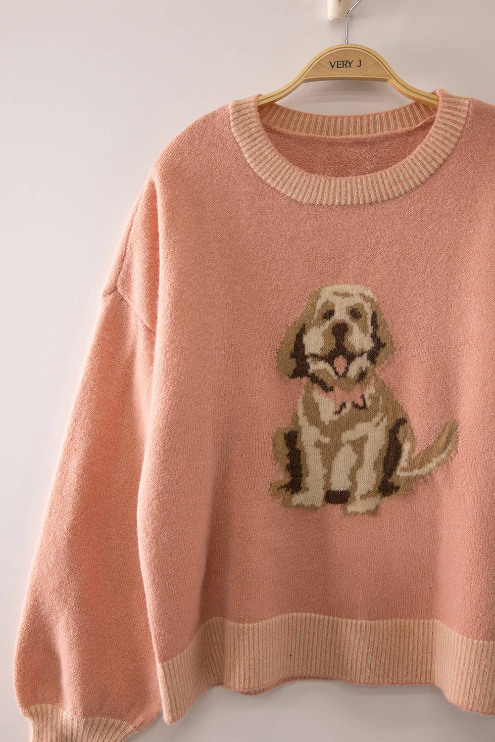 Doodle Knit Sweater- Blush