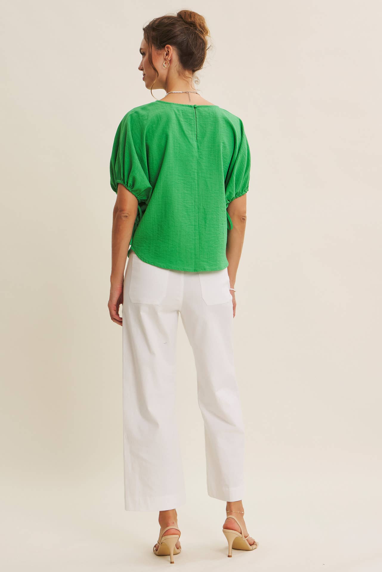 VIibrant Crinked Blouse-Kelly Green