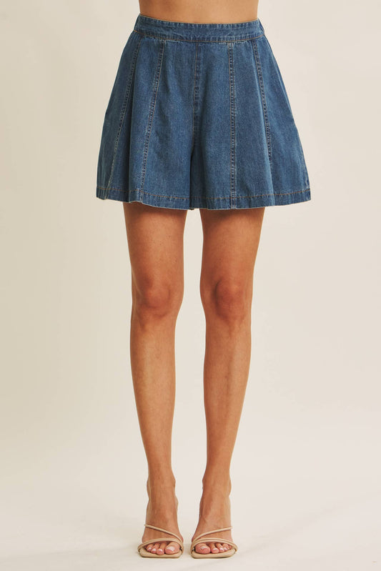 Summer Denim Flared Shorts