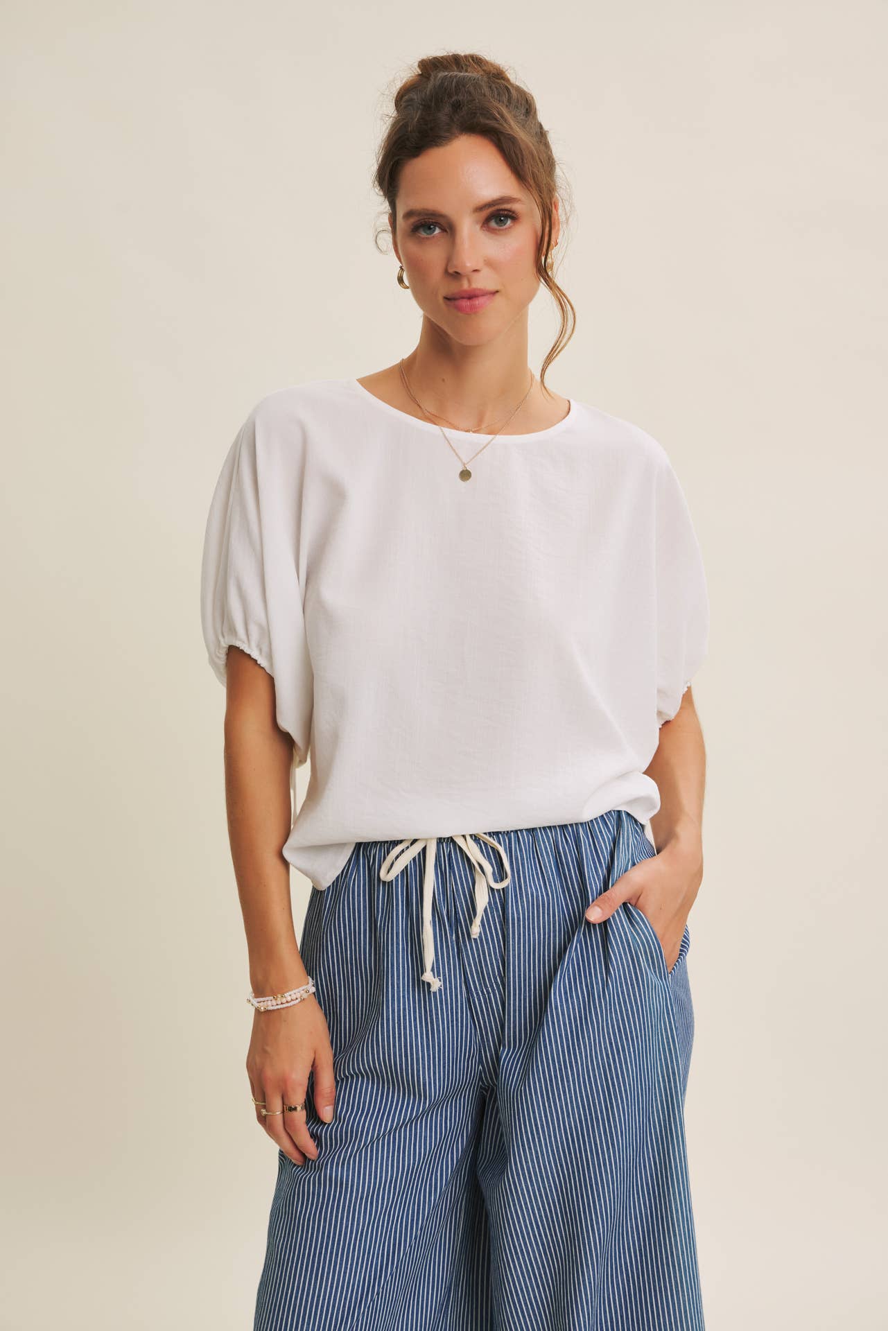 VIibrant Crinked Blouse-Kelly Green