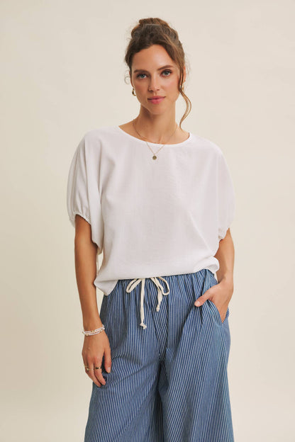 VIibrant Crinked Blouse-Kelly Green