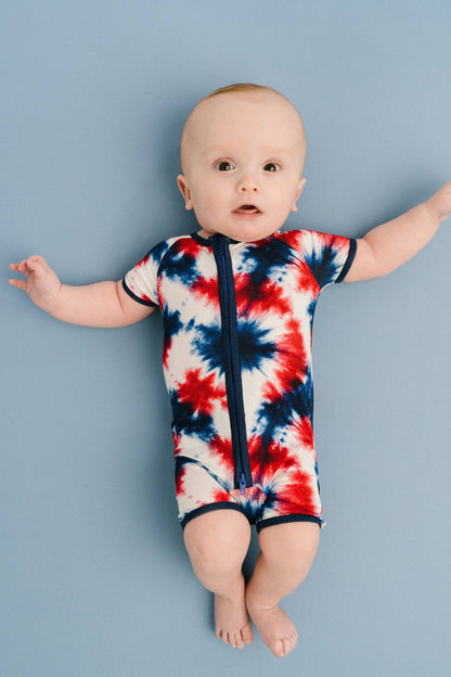 Firecracker Tie Dye Bamboo Short Romper