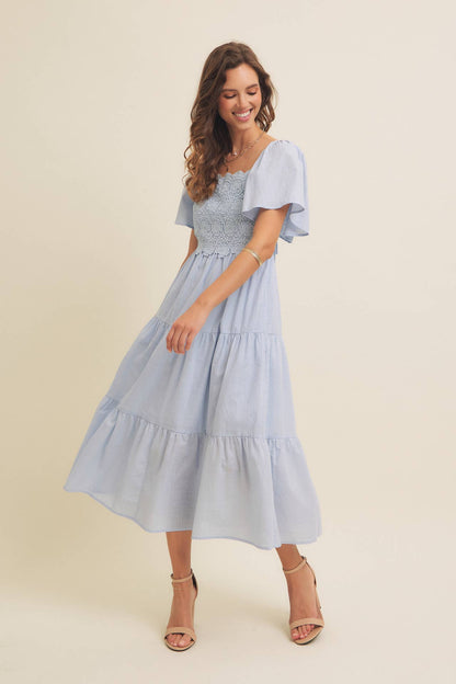 Essence Of Summer Crochet Midi Dress