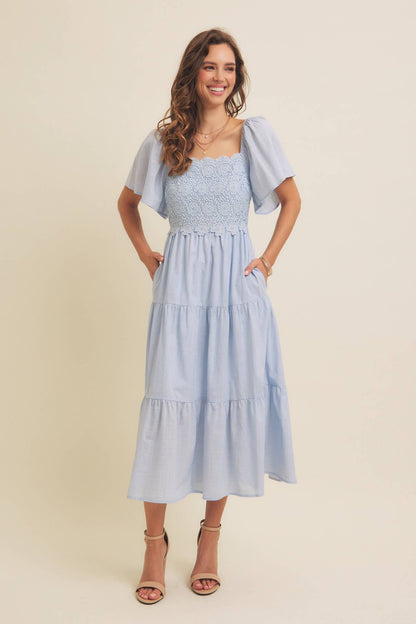 Essence Of Summer Crochet Midi Dress