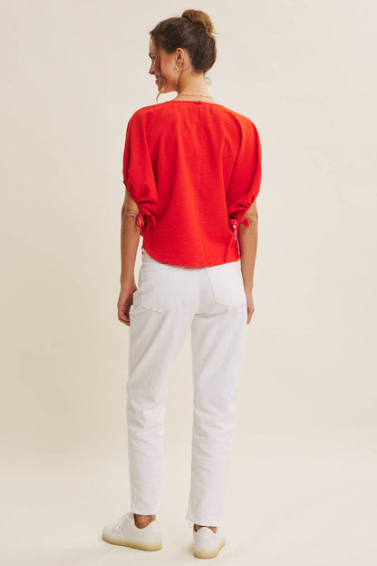 VIibrant Crinked Blouse-Kelly Green